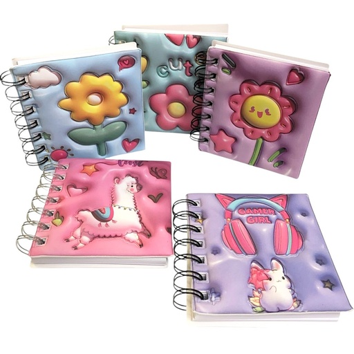 NOTEBOOK RED FLAG PUFFY 10X10 SPIRAL BMK XQ247