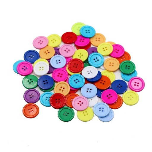 CRAFT BOUTONS BOIS COULEURS MIX 4 TROUS BMK 564-15