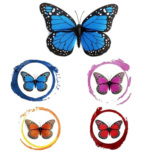 CRAFT PAPILLONS PLASTIQUES MIX BMK 564-37